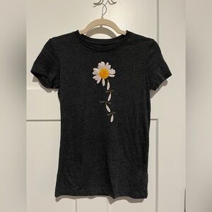 Aeropostale Charcoal Tee with Daisy Graphic